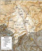 Een kaart van Kosovo