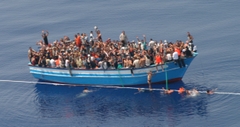 Immigranten komen aan in Valletta