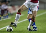 Voetballer in actie