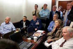 Amerikaanse bewindslieden kijken toe bij�actie tegen�Osama Bin Laden