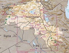 Door Koerden bewoond gebied in Turkije, Irak, Iran en Syri�