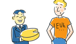 cartoon Eigen waar of shoppen maar?