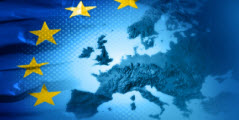 Europese landkaart op EU-vlag Europese landkaart op EU-vlag