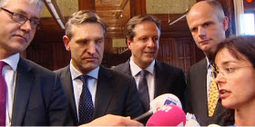 Slob, Van Haersma Buma, Pechtold, Blok, Sap Slob, Van Haersma Buma, Pechtold, Blok, Sap