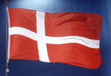 vlag Denemarken wapperend