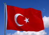 vlag Turkije wapperend
