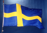 vlag Zweden wapperend