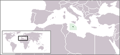 Malta op de wereldkaart