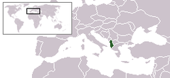 Geografische ligging Albanië