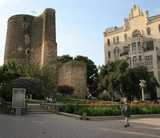 Bakoe, Azerbeidzjan. Shirvanshahpaleis en Maagdentoren