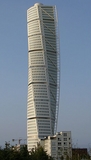 Het Turning Torso-gebouw(langste gebouw in Scandinavië), ontworpen door Santiago Calatrava in Malmo, Zweden.