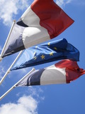 Franse en Europese vlaggen