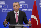 Recep Tayyip Erdogan spreekt bij de Europese Raad