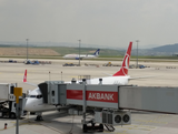 Vliegtuig van Turkish Airlines op luchthaven Istanboel