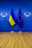 Vlaggen van Oekraïne en de EU