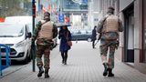 Militairen op straat in Brussel