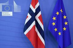 European and Norwegian flags