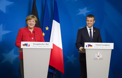 Angela Merkel en Emmanuel Macron