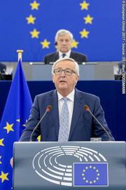 Commissievoorzitter Juncker tijdens de State of the Union in 2017