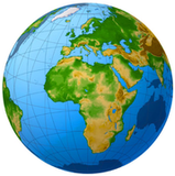afrika op de wereldbol