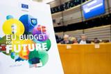 Wit bord met de tekst "EU Budget for the future"