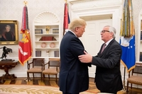 Jean-Claude Juncker, on the right, and Donald Trump
