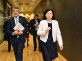 Andrej Babiš, on the left, and Vĕra Jourová