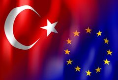 Vlag Turkije en EU