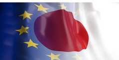 Vlag van EU en Japan
