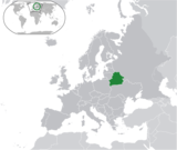 Wit-Rusland op de kaart van Europa