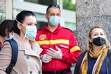 A team of nurses and doctors from Romania arrive in Lecco, Italy on April 7, 2020 to support the Italian health teams to fight the Covid-19 epidemic at Manzoni Hospital.