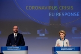 Ursula von der Leyen, on the right, and Charles Michel
