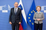 Janez Janša, on the left, and Ursula von der Leyen