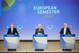 Valdis Dombrovskis, Paolo Gentiloni, and Nicolas Schmit