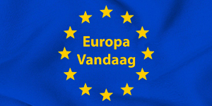 Vlag Europese Unie met de tekst 'Europa Vandaag'