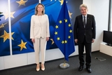 Kajsa Ollongren, on the left, and Thierry Breton