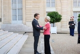 Emmanuel Macron, president van Frankrijk en Commissievoorzitter Ursula von der Leyen