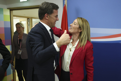 Mark Rutte en Roberta Metsola